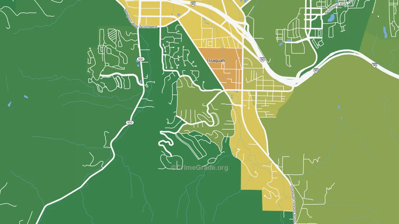 Squak Mountain, Issaquah, WA Map of Vandalism Rates