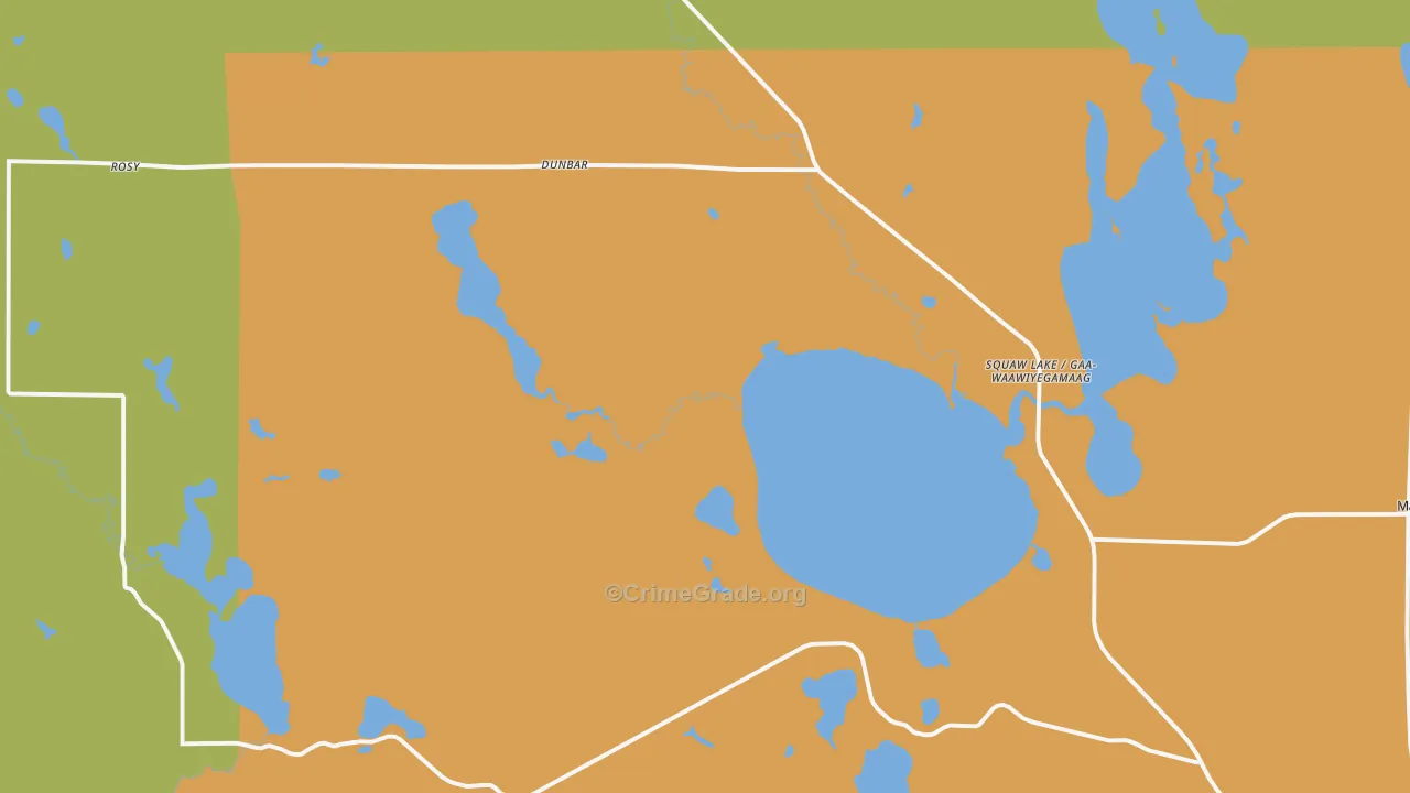 Squaw Lake, MN Map of Vandalism Rates