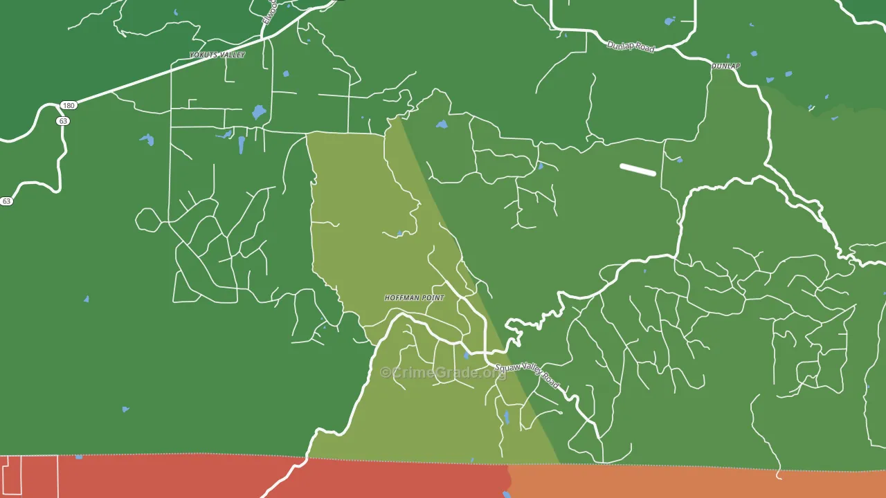Squaw Valley, CA Map of Vandalism Rates