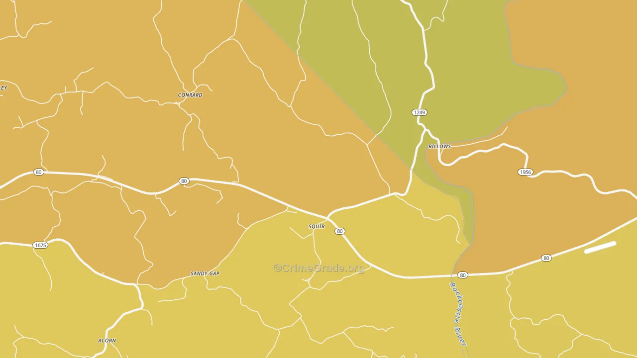 Squib, KY Map of Vandalism Rates