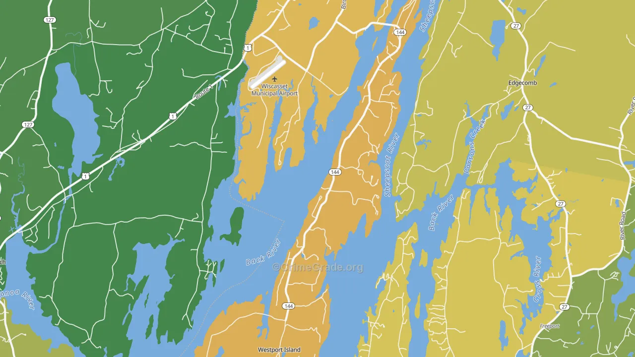 Squirrel Island, ME Map of Vandalism Rates