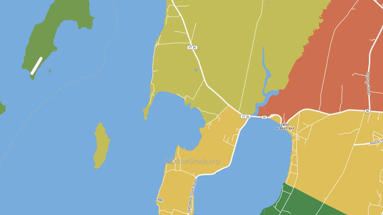 St. Albans Bay, VT Map of Vandalism Rates