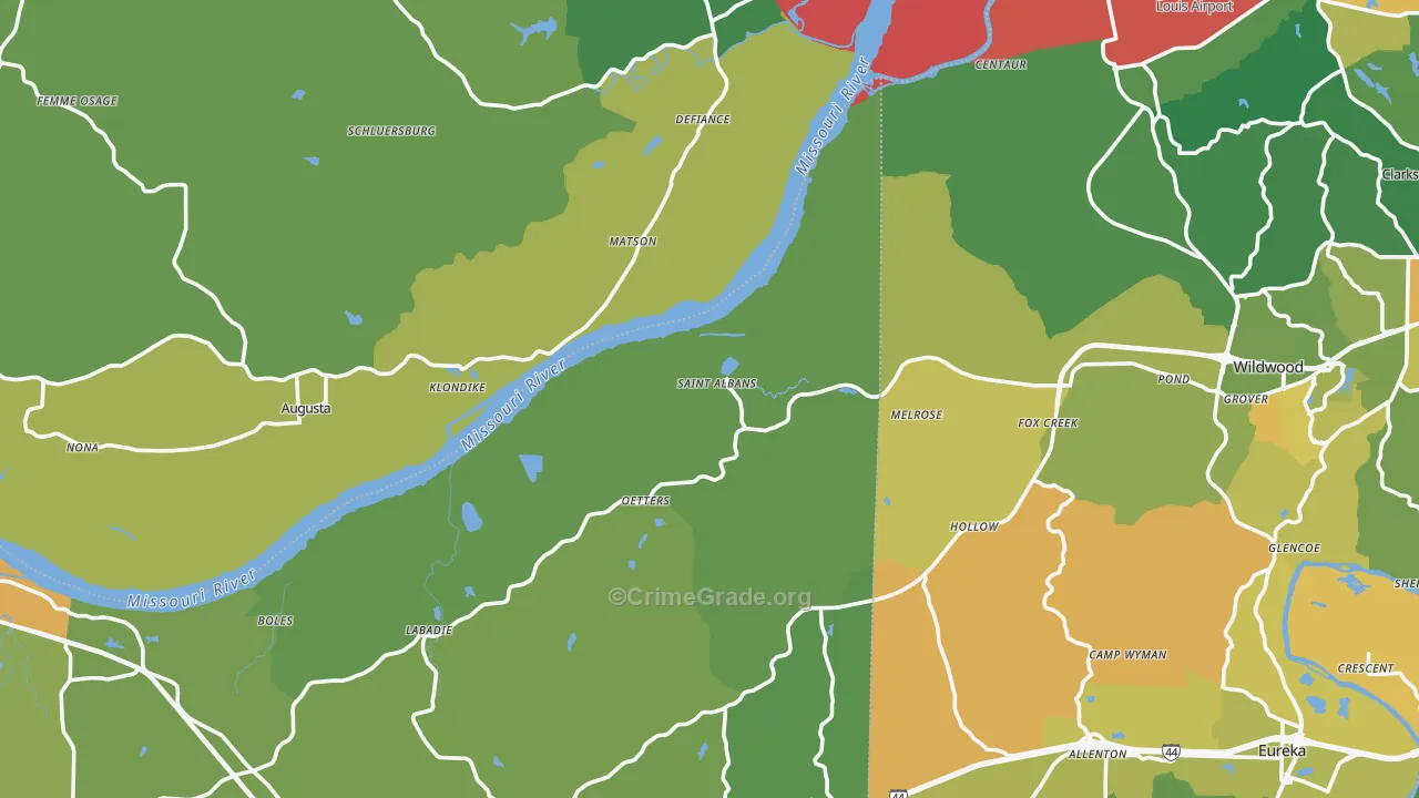 St. Albans, MO Map of Vandalism Rates