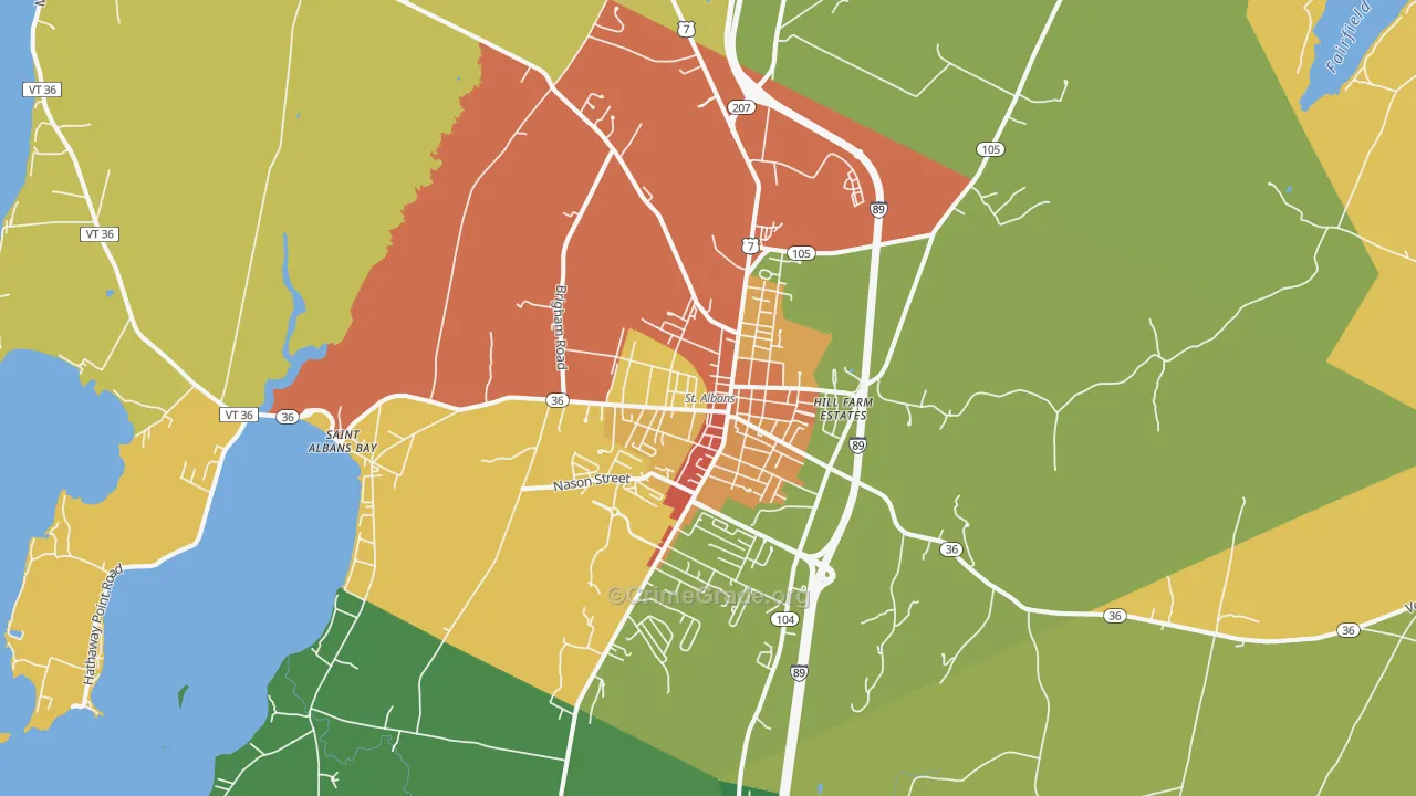 St. Albans, VT Map of Vandalism Rates