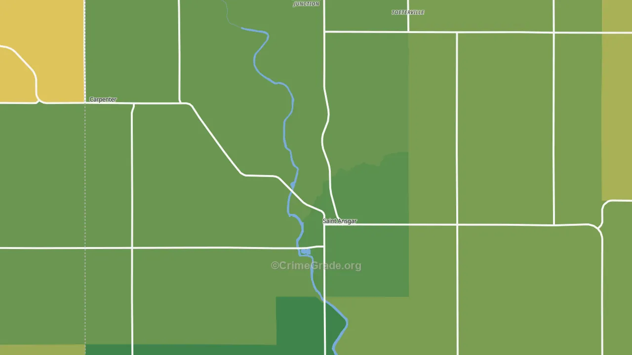 St. Ansgar, IA Map of Vandalism Rates