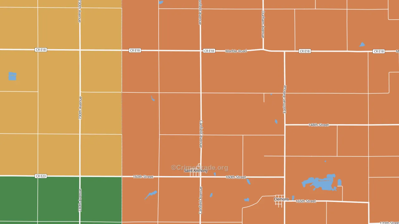 St. Anthony, IA Map of Vandalism Rates
