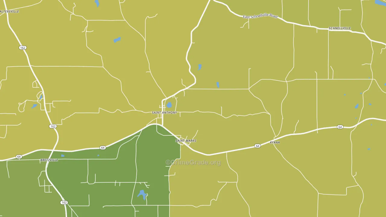 St. Anthony, IN Map of Vandalism Rates