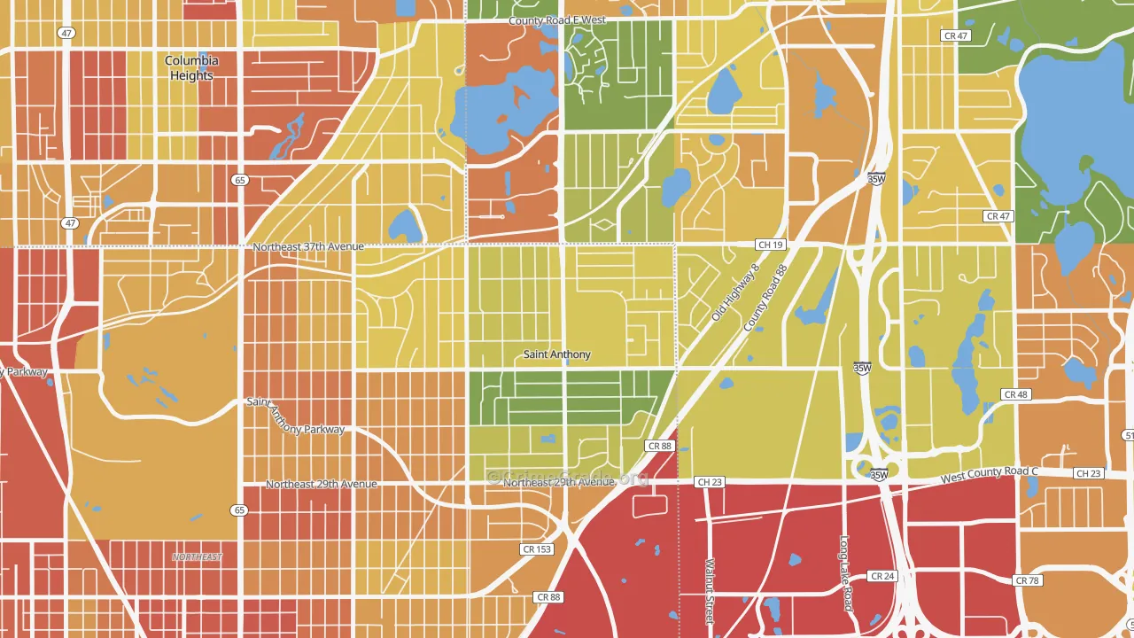 St. Anthony, MN Map of Vandalism Rates