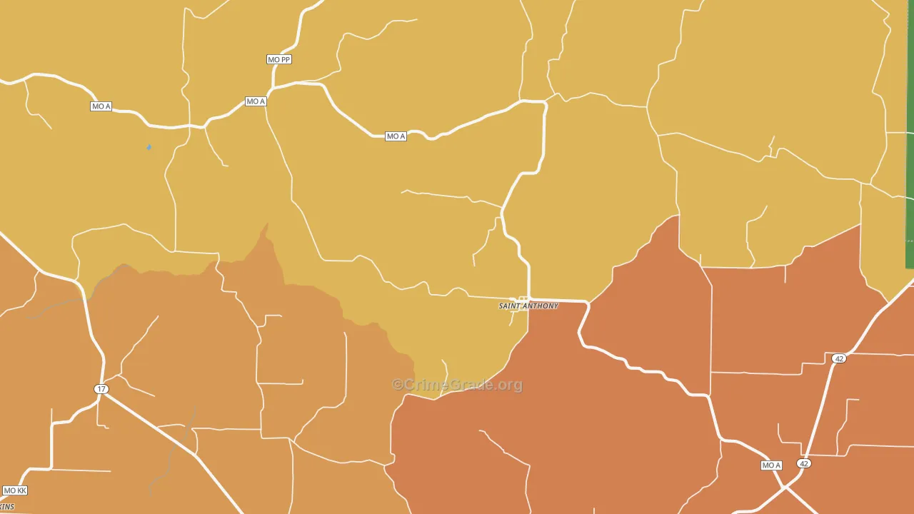 St. Anthony, MO Map of Vandalism Rates