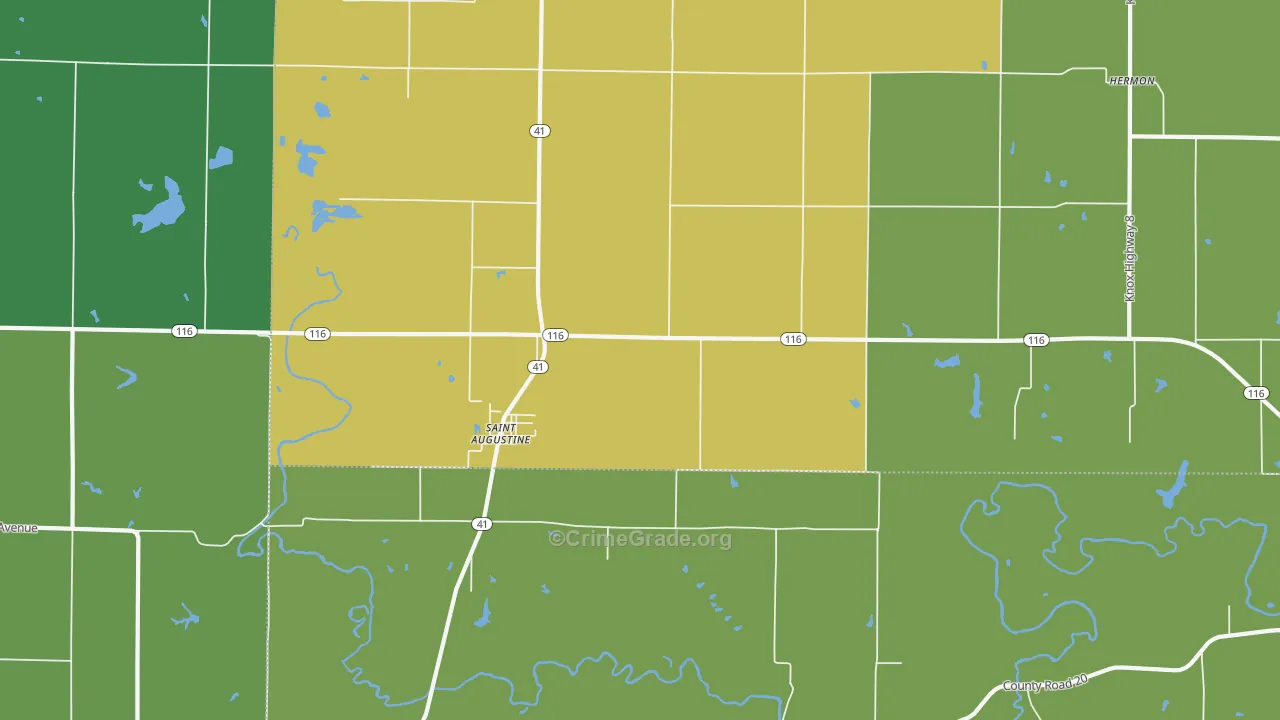 St. Augustine, IL Map of Vandalism Rates
