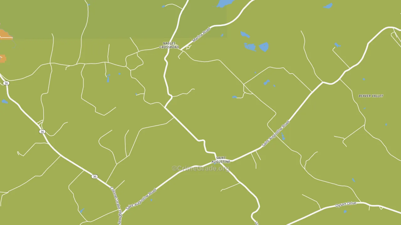 St. Augustine, PA Map of Vandalism Rates