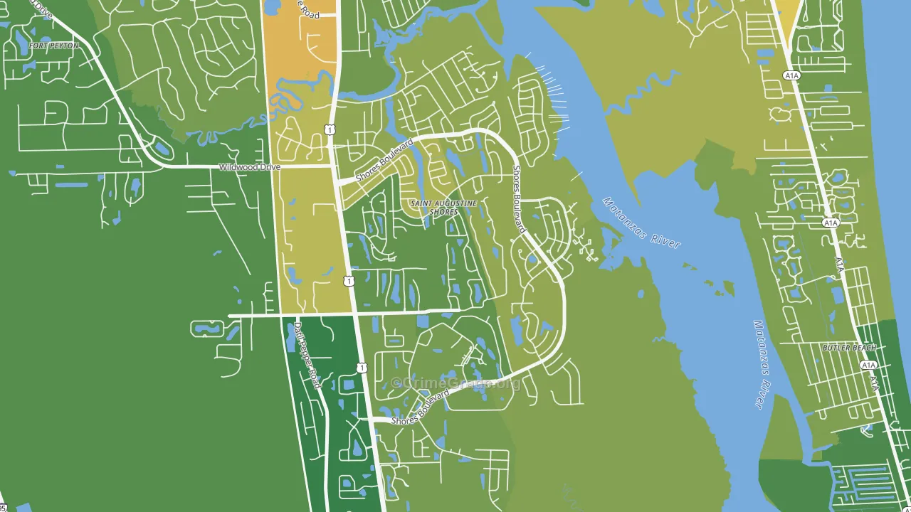 St. Augustine Shores, FL Map of Vandalism Rates