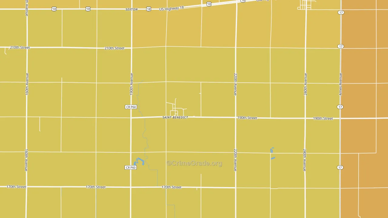 St. Benedict, IA Map of Vandalism Rates
