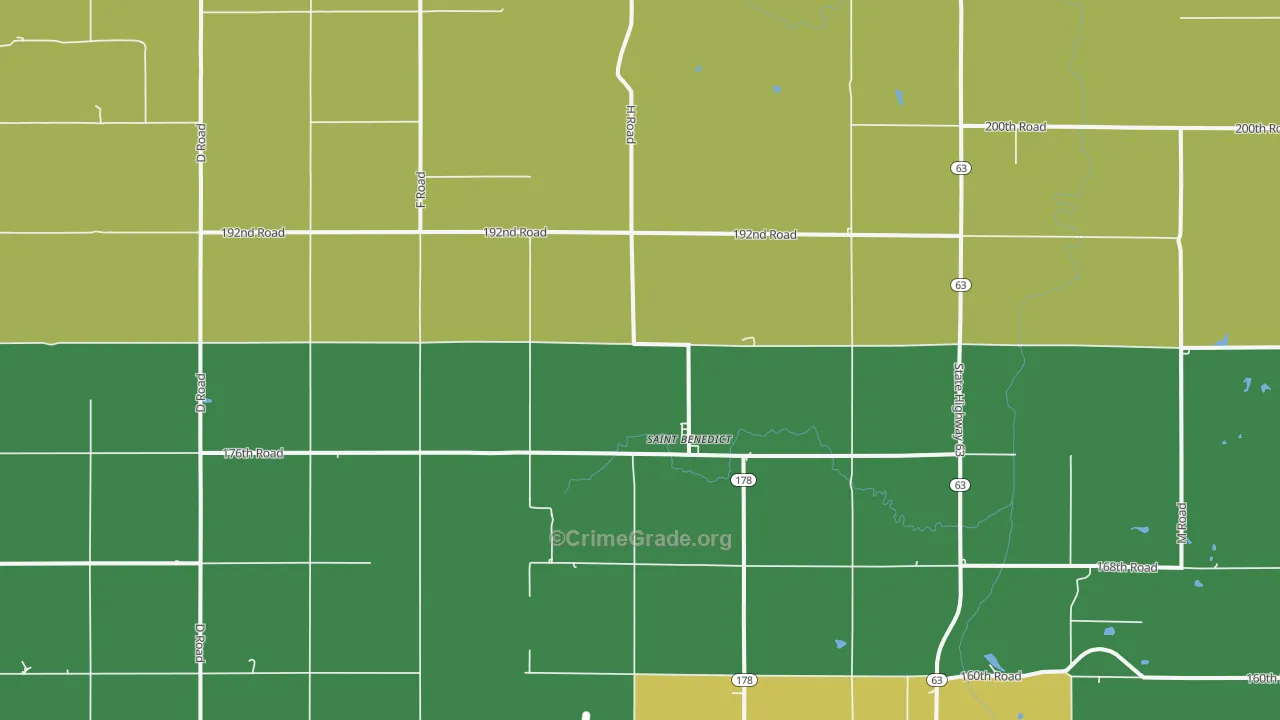 St. Benedict, KS Map of Vandalism Rates