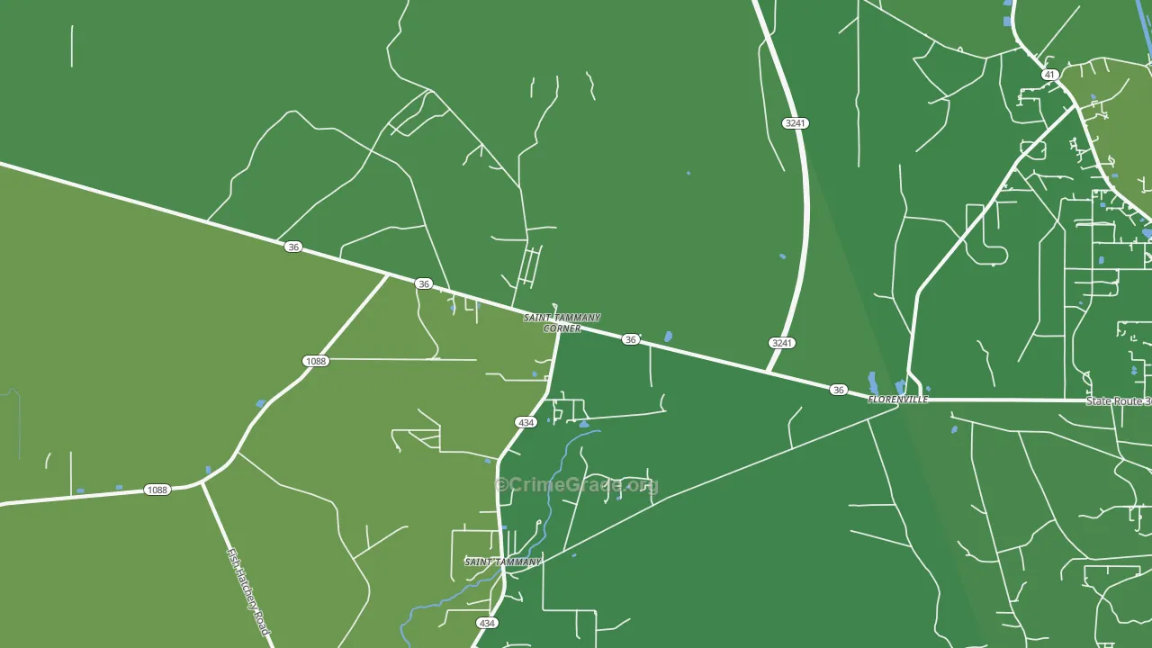 St. Benedict, LA Map of Vandalism Rates