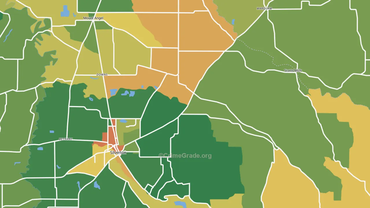 St. Benedict, OR Map of Vandalism Rates