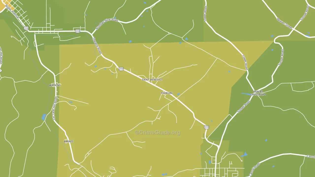 St. Benedict, PA Map of Vandalism Rates