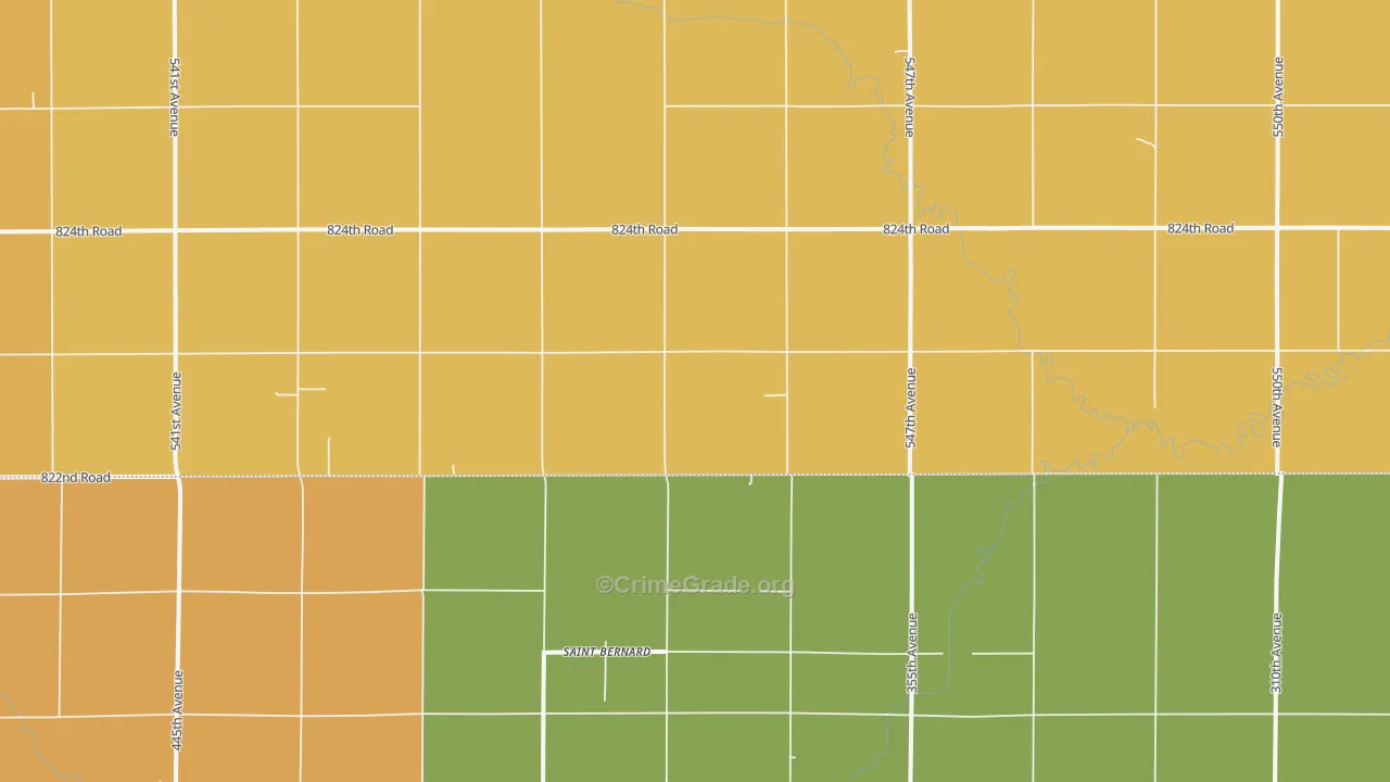 St. Bernard, NE Map of Vandalism Rates