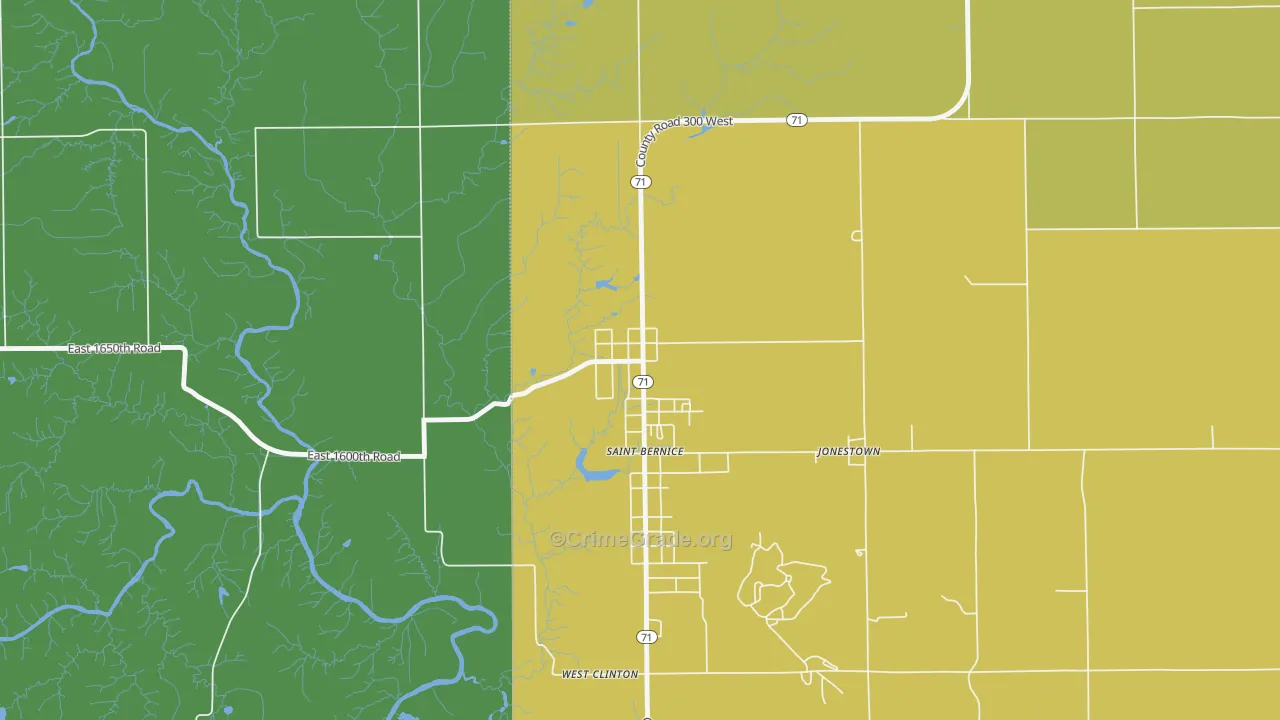 St. Bernice, IN Map of Vandalism Rates