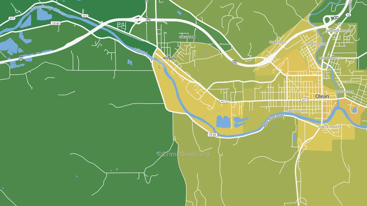 St. Bonaventure, NY Map of Vandalism Rates