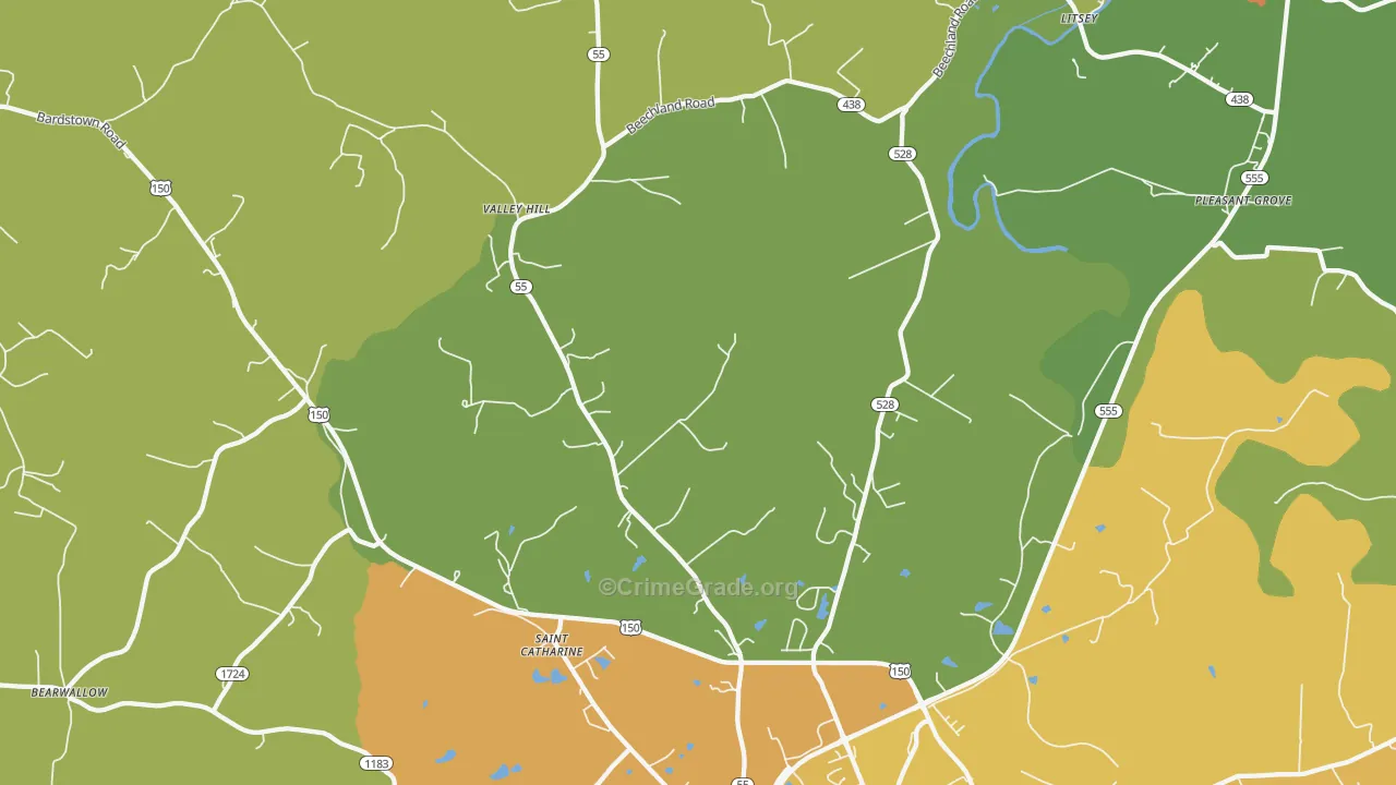 St. Catharine, KY Map of Vandalism Rates