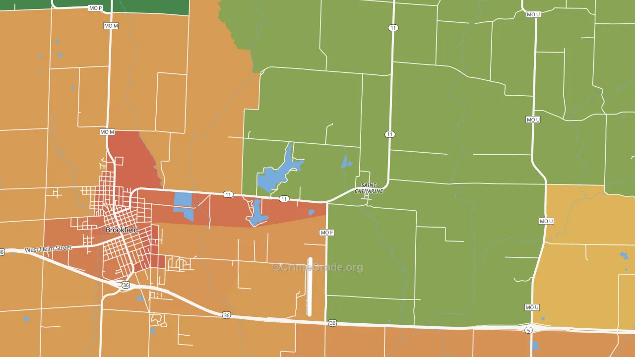 St. Catharine, MO Map of Vandalism Rates