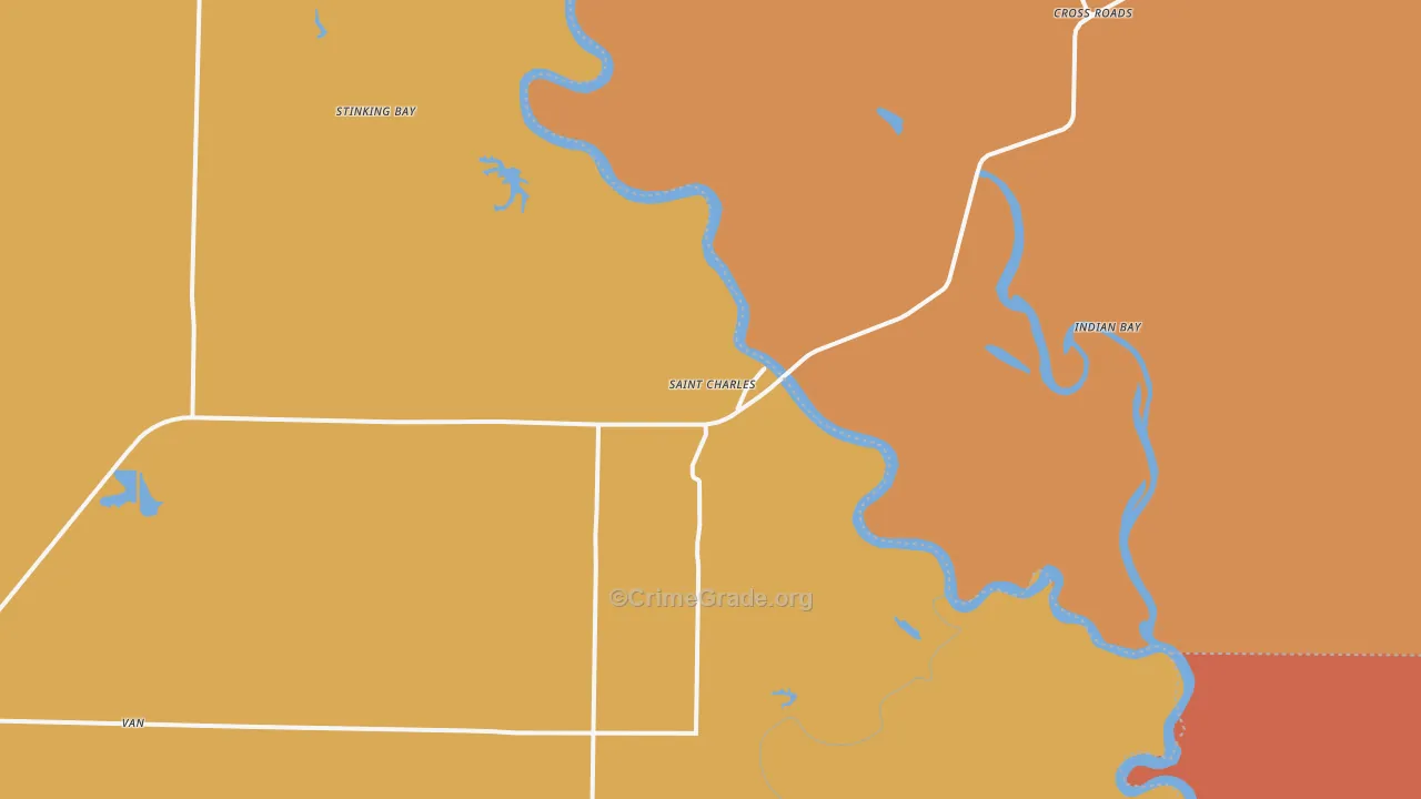 St. Charles, AR Map of Vandalism Rates