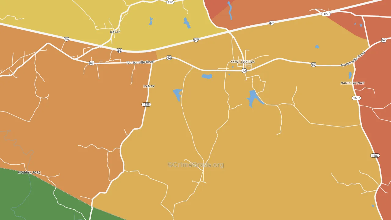 St. Charles, KY Map of Vandalism Rates