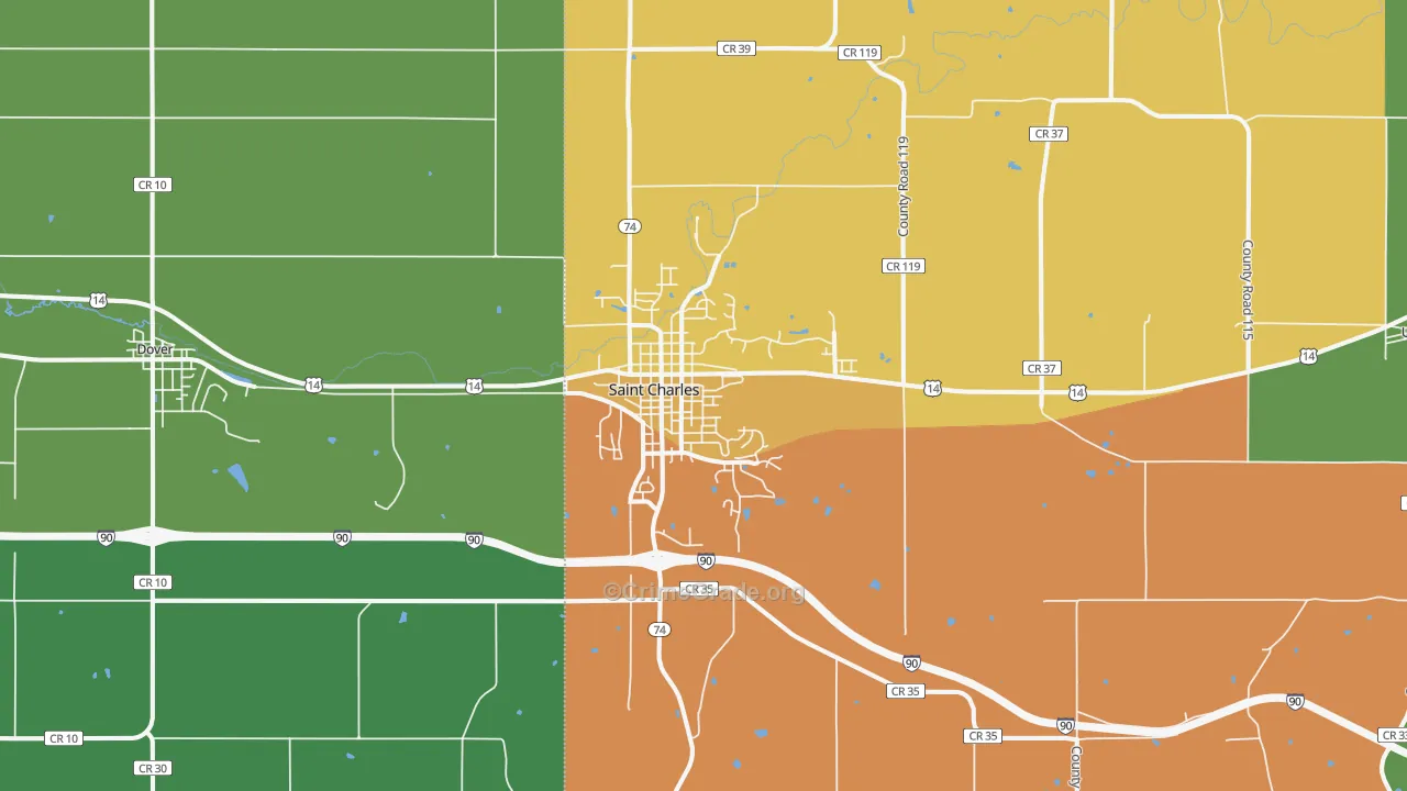 St. Charles, MN Map of Vandalism Rates