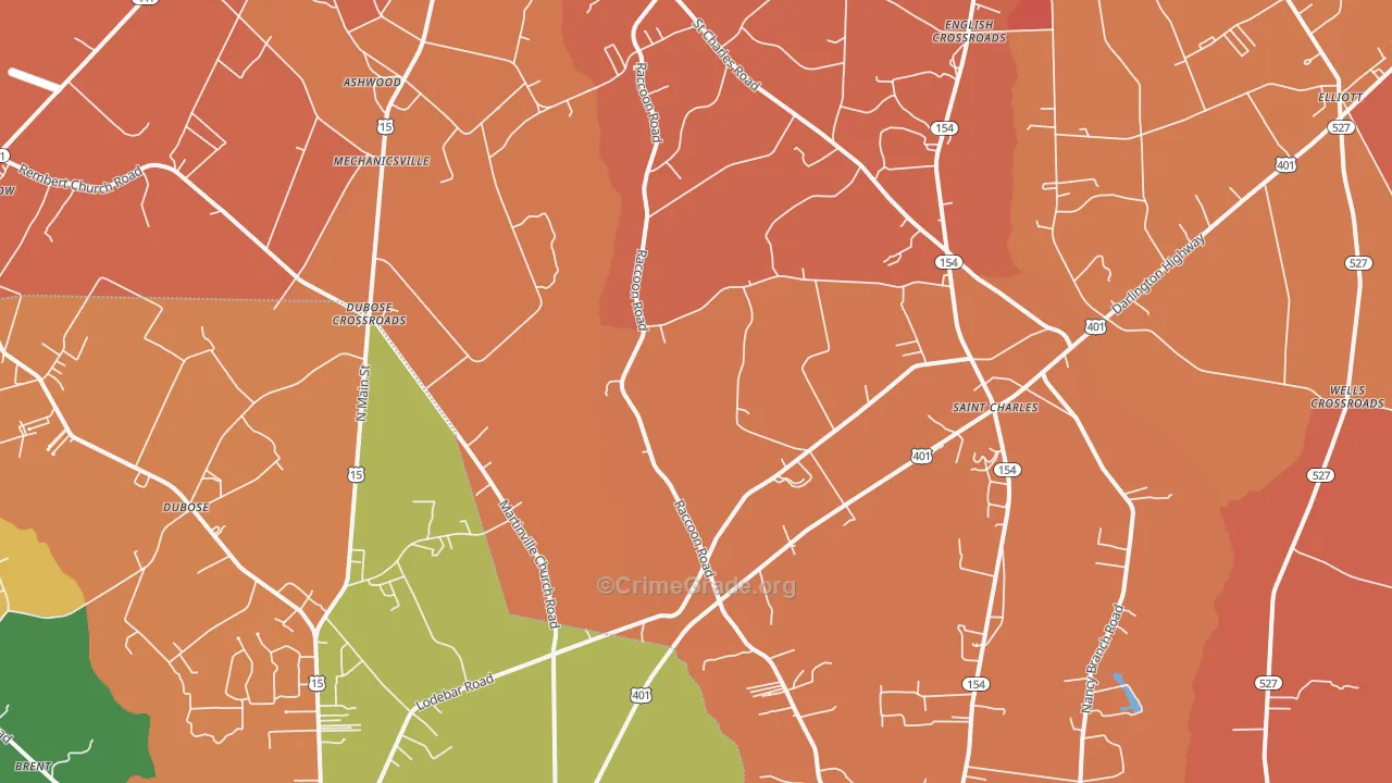 St. Charles, SC Map of Vandalism Rates