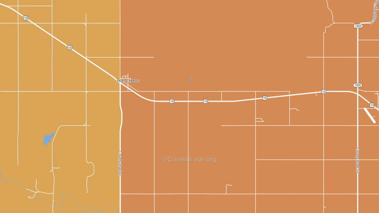 St. Charles, SD Map of Vandalism Rates