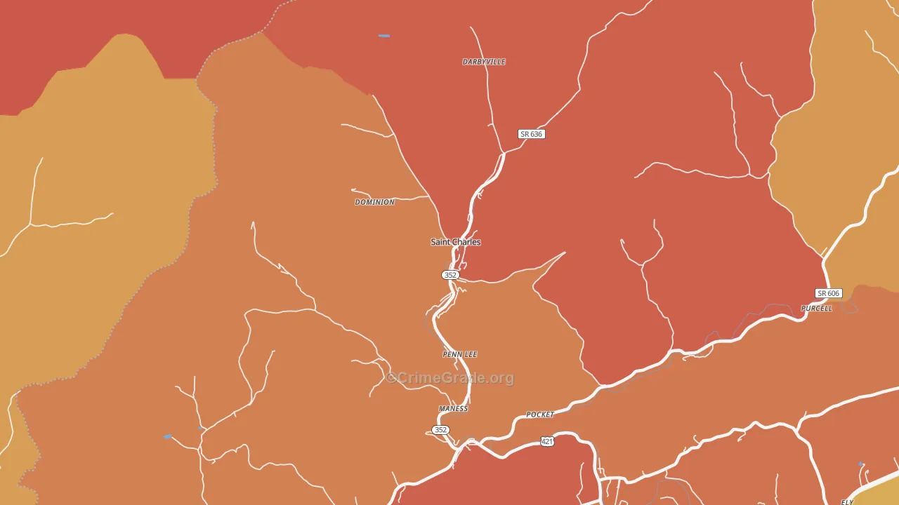 St. Charles, VA Map of Vandalism Rates