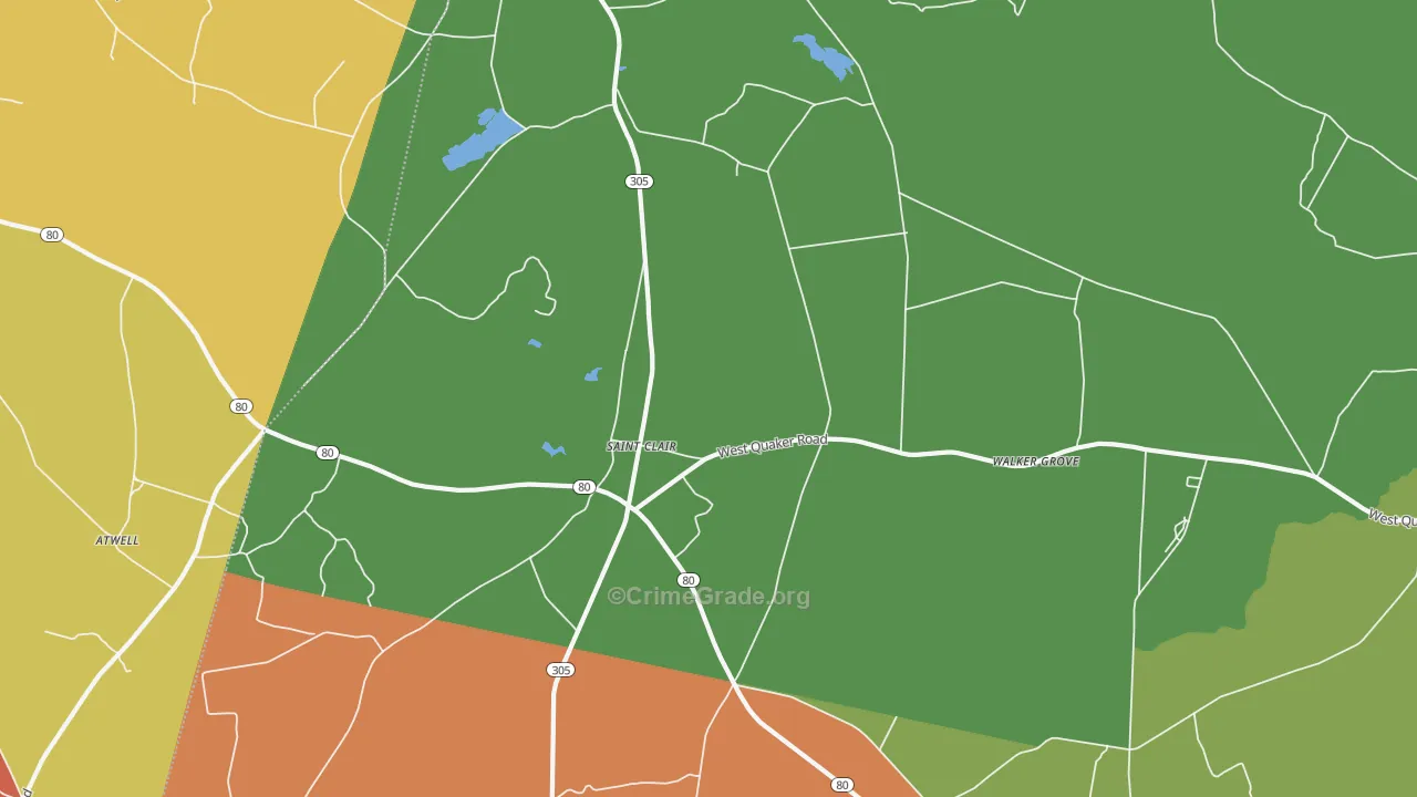 St. Clair, GA Map of Vandalism Rates