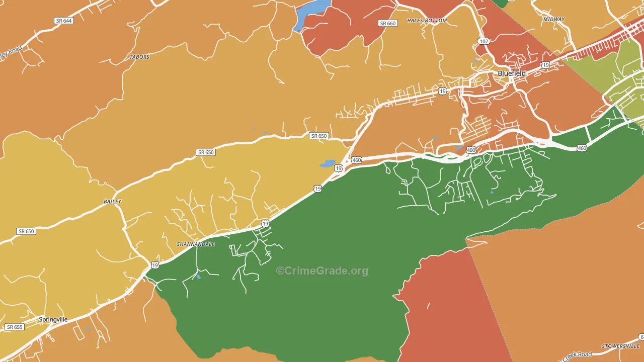 St. Clair, VA Map of Vandalism Rates