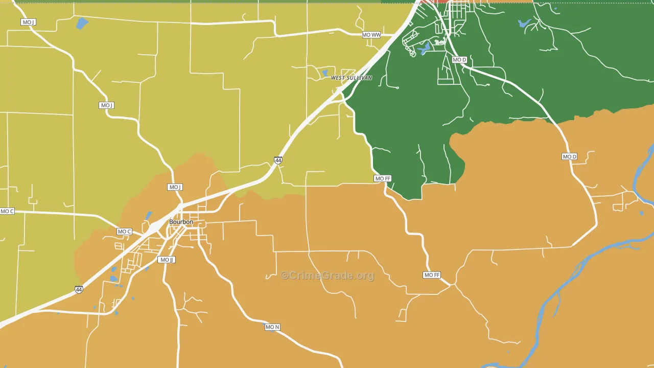 St. Cloud, MO Map of Vandalism Rates