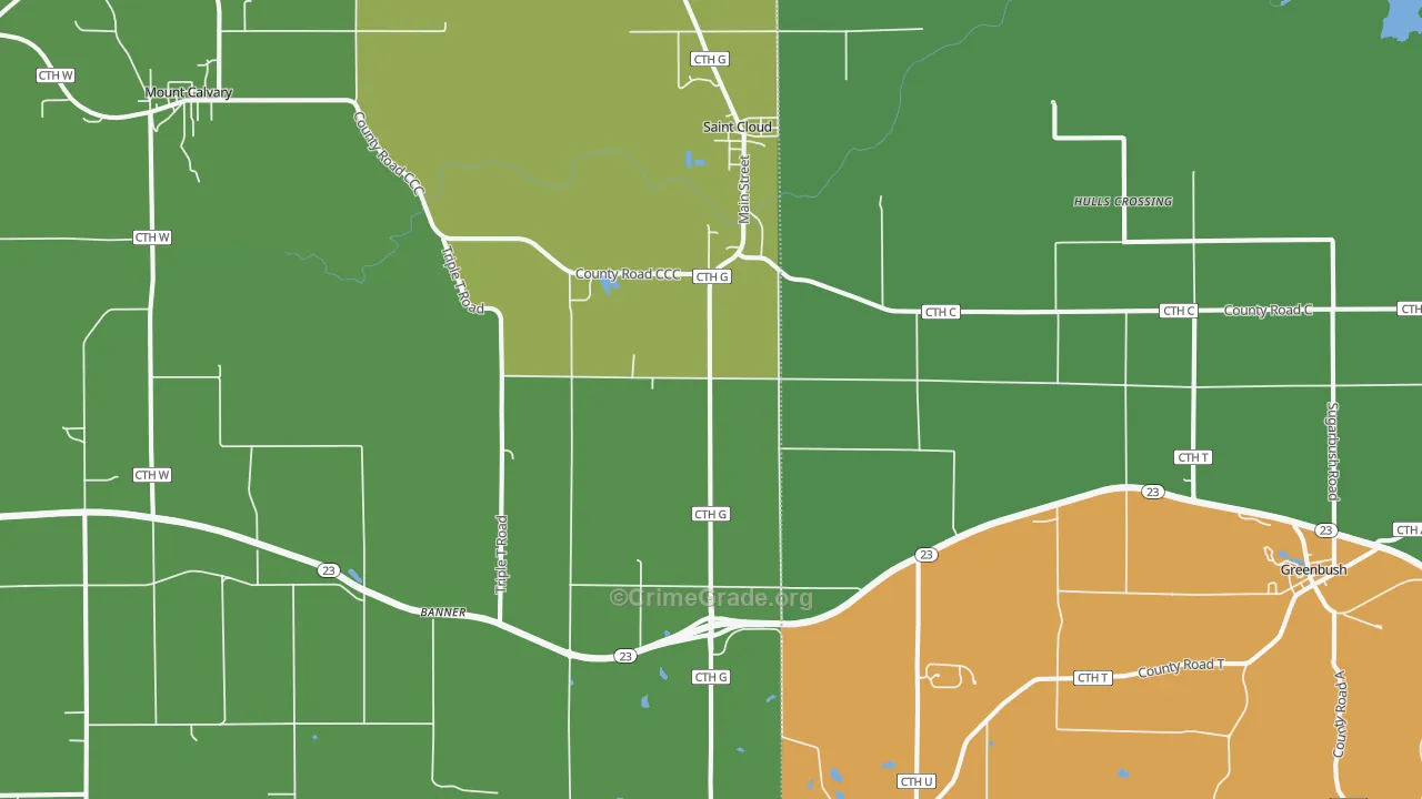 St. Cloud, WI Map of Vandalism Rates