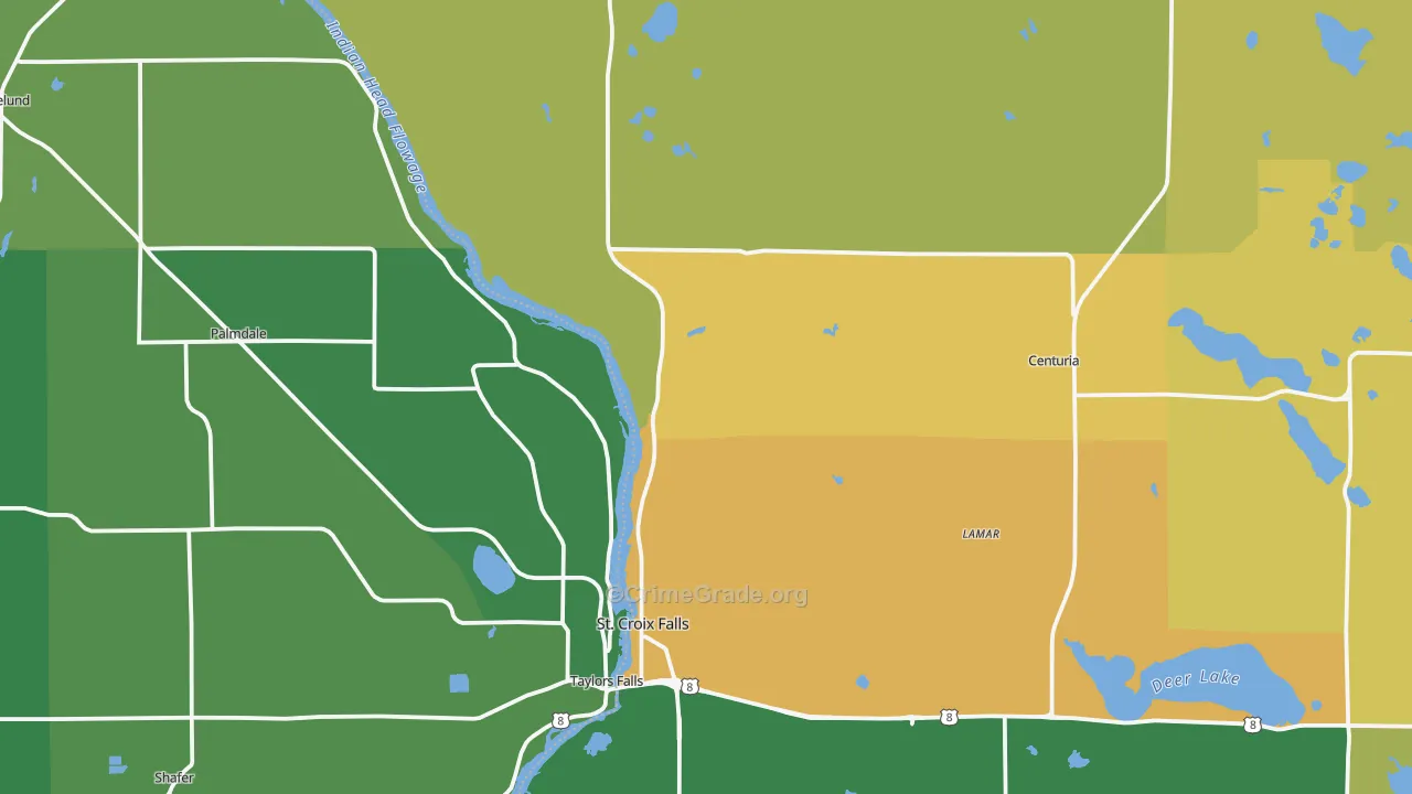 St. Croix Falls, WI Map of Vandalism Rates