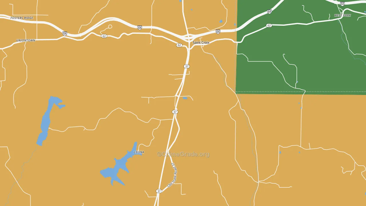 St. Croix, IN Map of Vandalism Rates