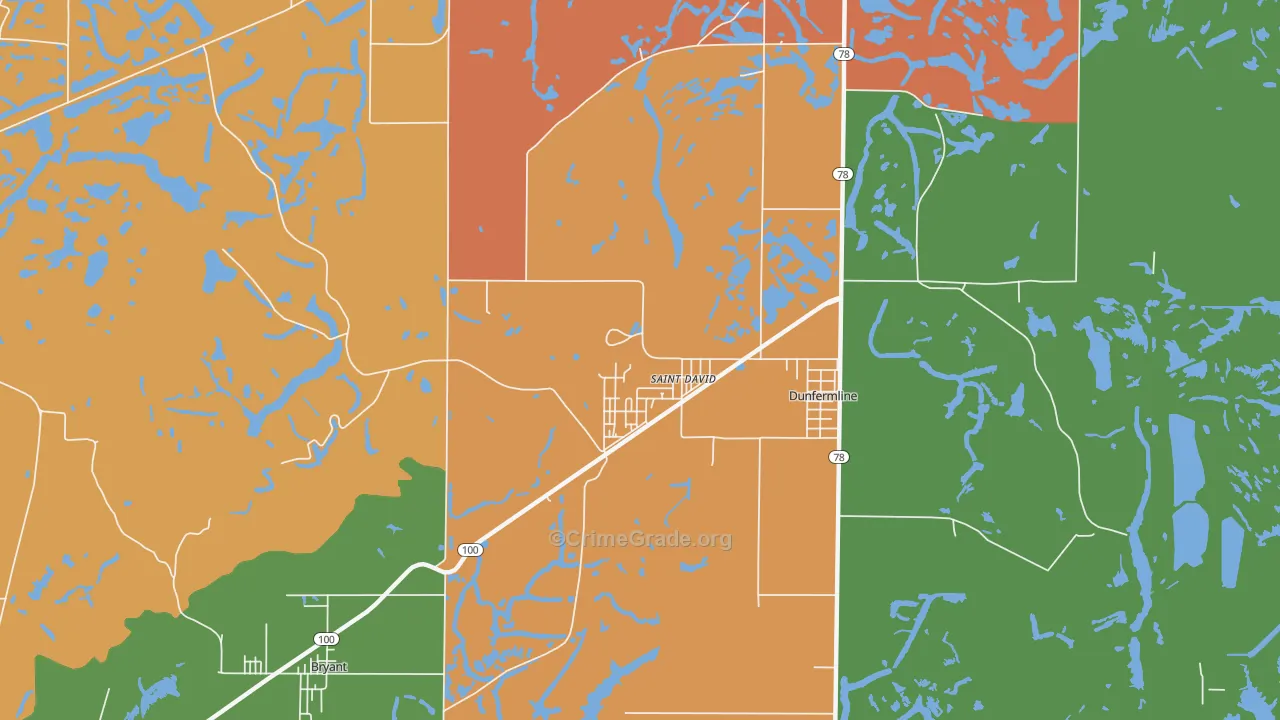 St. David, IL Map of Vandalism Rates