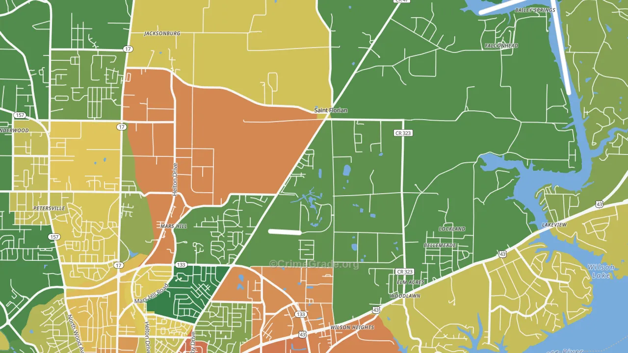 St. Florian, AL Map of Vandalism Rates