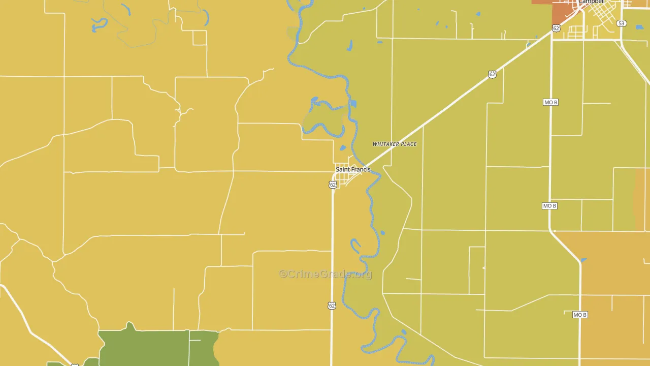 St. Francis, AR Map of Vandalism Rates