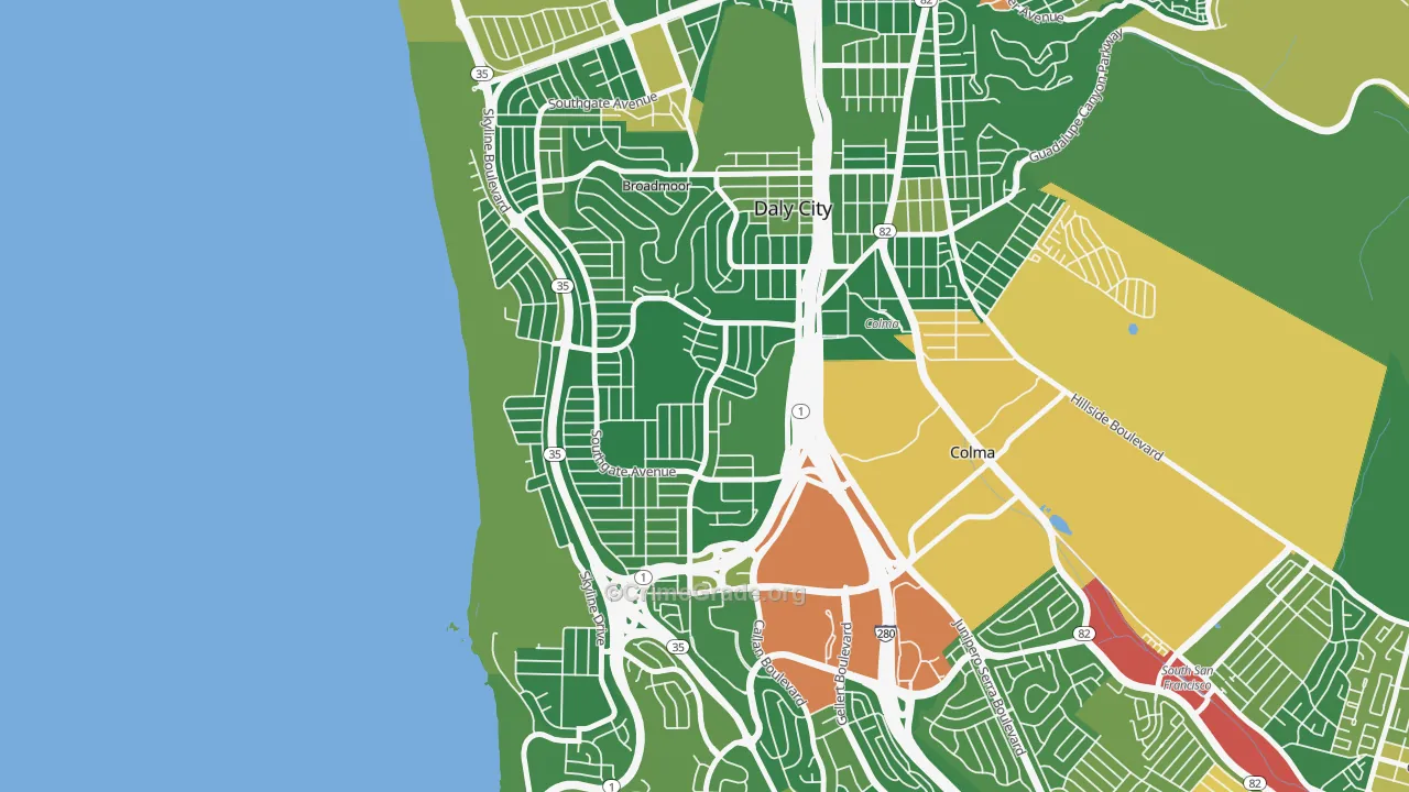 St. Francis, Daly City, CA Map of Vandalism Rates