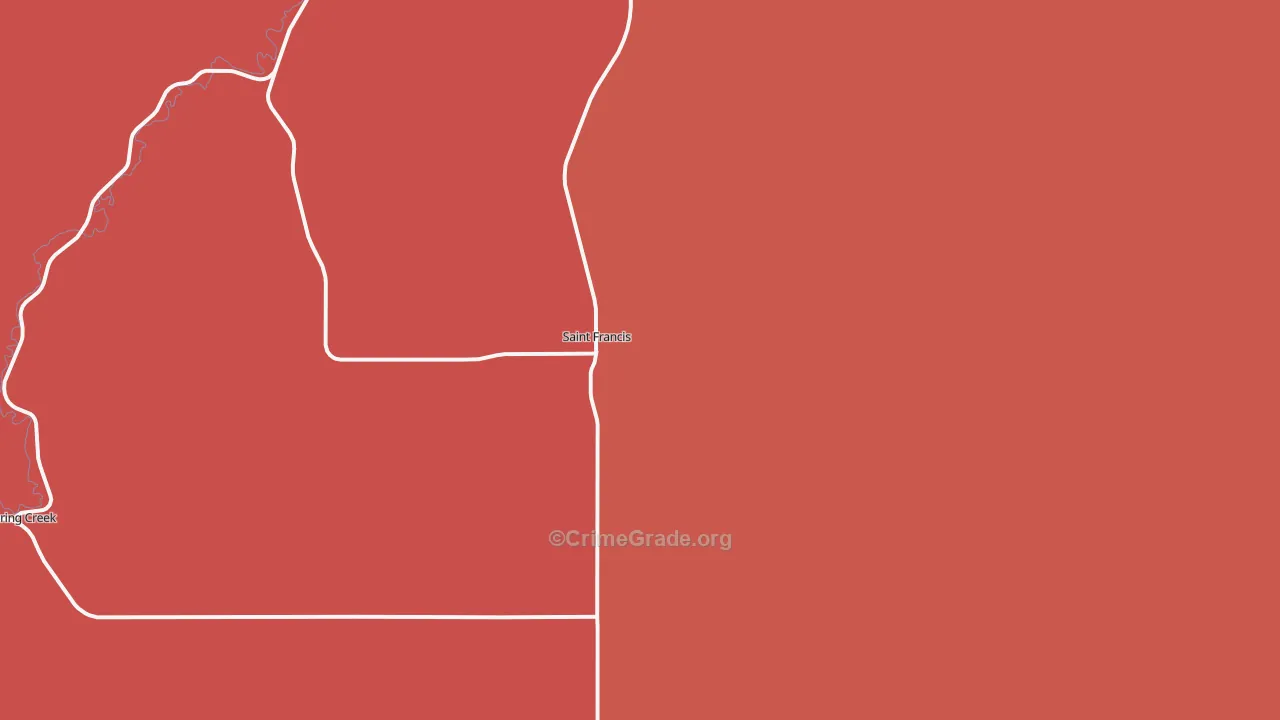 St. Francis, SD Map of Vandalism Rates