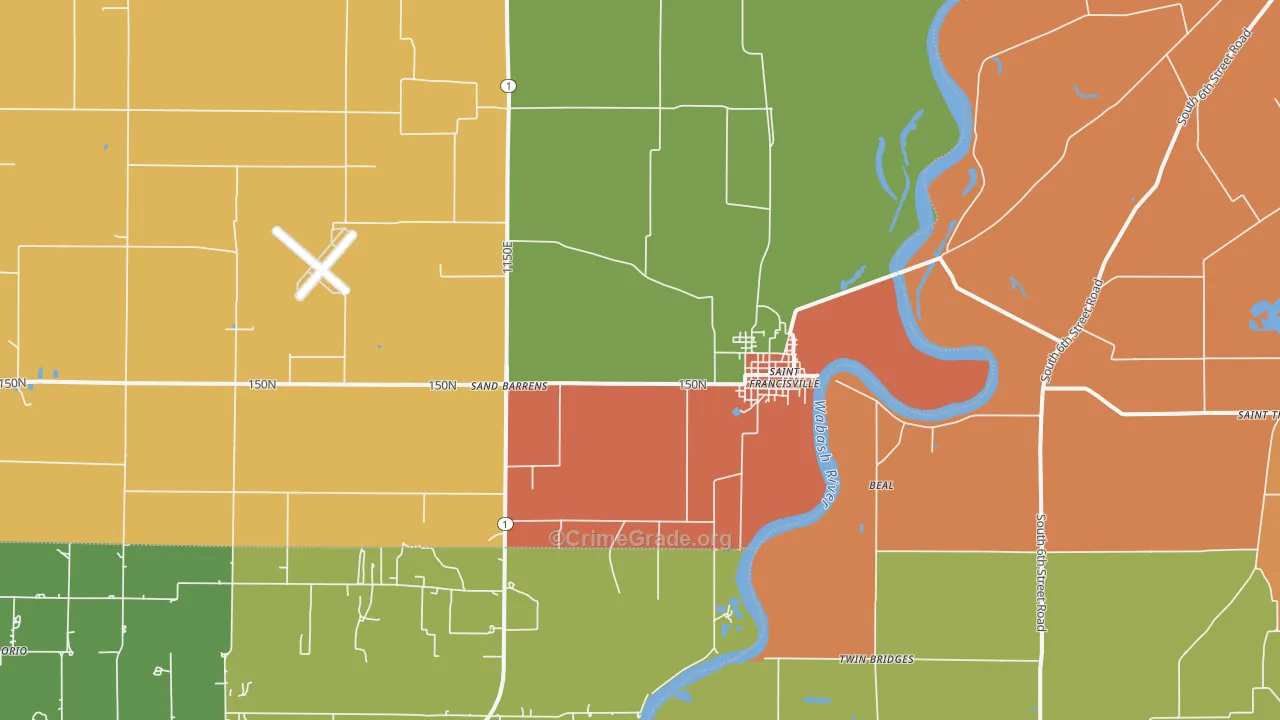 St. Francisville, IL Map of Vandalism Rates