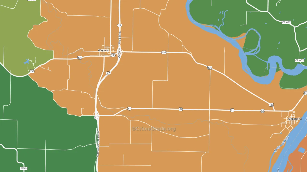 St. Francisville, MO Map of Vandalism Rates