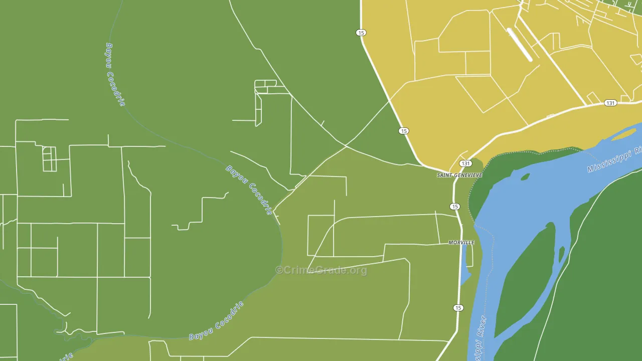 St. Genevieve, LA Map of Vandalism Rates