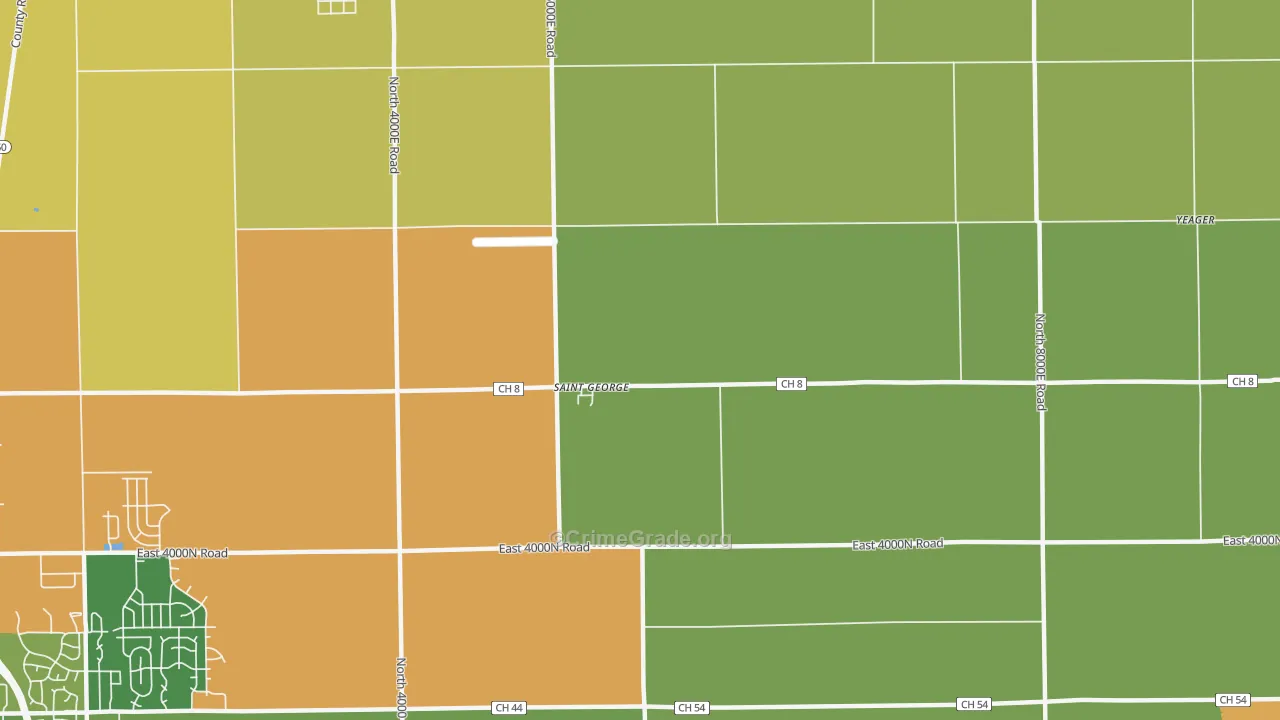 St. George, IL Map of Vandalism Rates