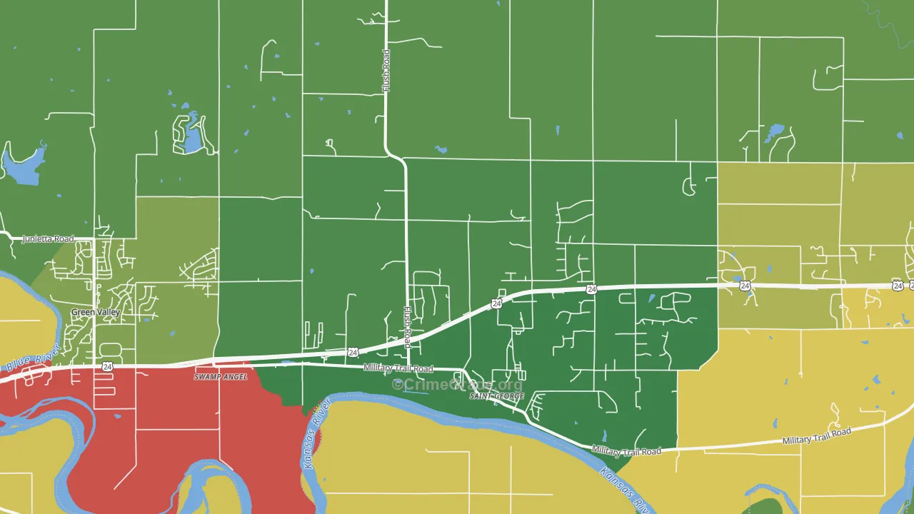 St. George, KS Map of Vandalism Rates