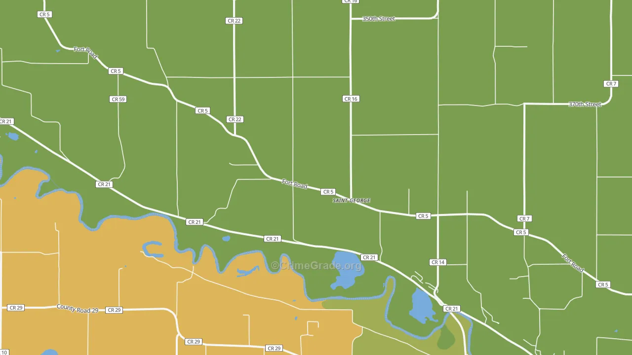 St. George, MN Map of Vandalism Rates