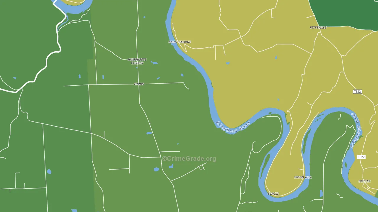 St. George, PA Map of Vandalism Rates